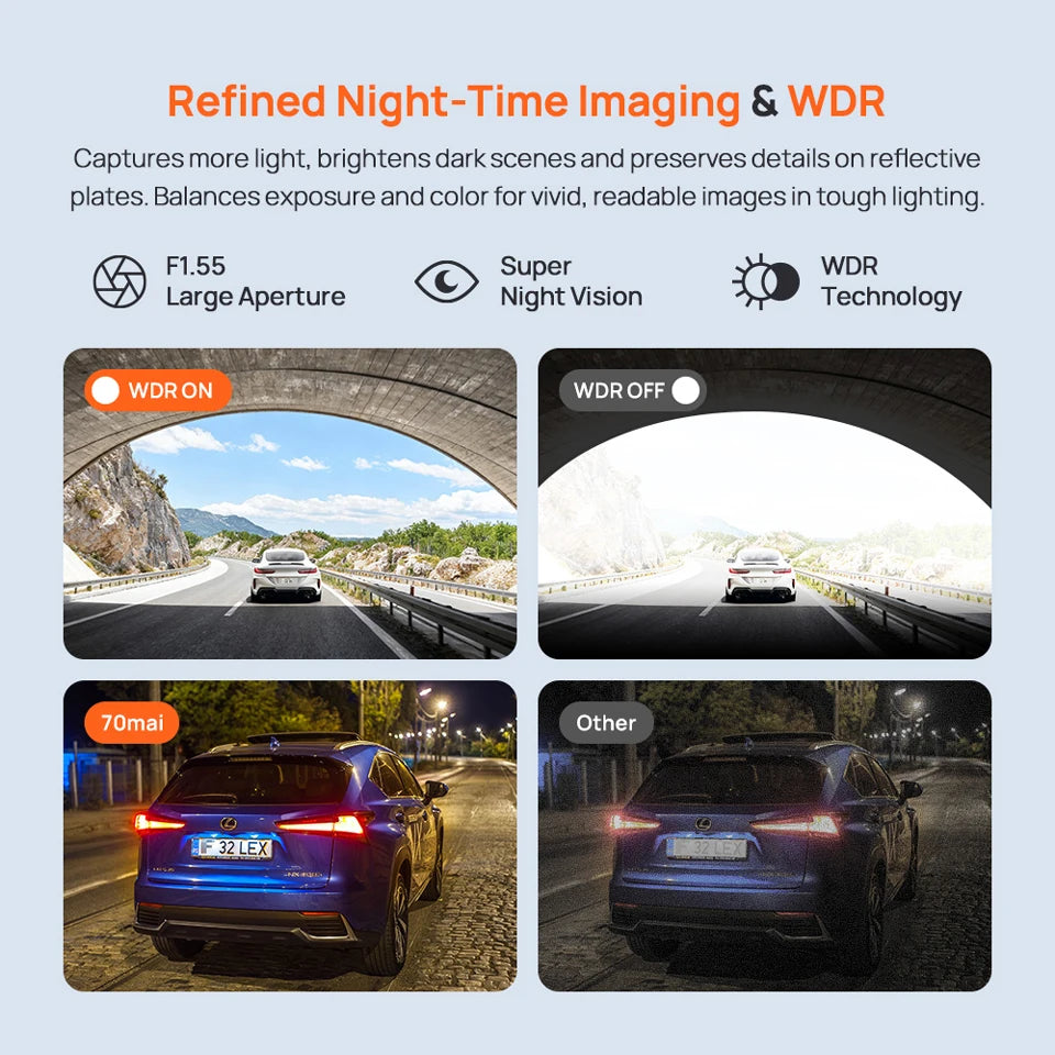 Rearview Dash Cam S410 9.35" Touch Screen Mirror Dash Cam – Dual Channel 1440P HDR Front & Rear Car DVR with WiFi, Night Vision, G-Sensor