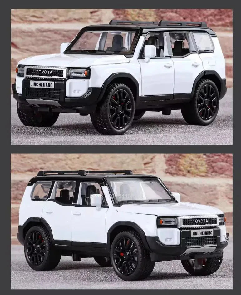 Scale 1:32 Prado Alphard Toy Car Model Alloy Diecast Doors Opened Light Sound Off-road Miniature SUV Hobby Ornaments Gifts