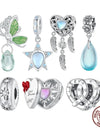 925 Sterling Silver Dream Catcher Bead Tree of Life Charms Crystal Heart Pedants