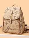 Women's Designer Letter Printing Leather Backpacks Large Capacity Travel Shoulder Bags Totes School Bag