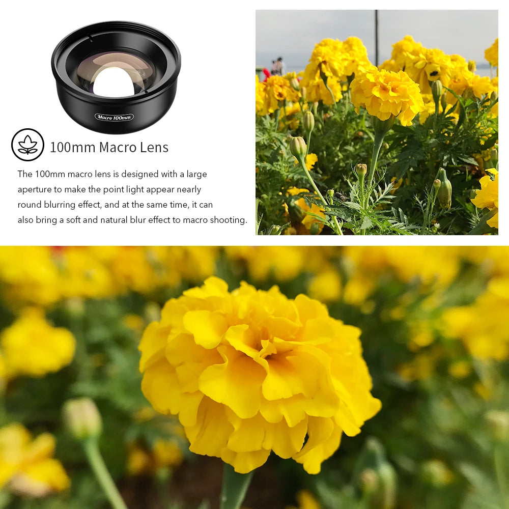 100mm Macro Smartphone Camera Lens with CPL Filter and Clip