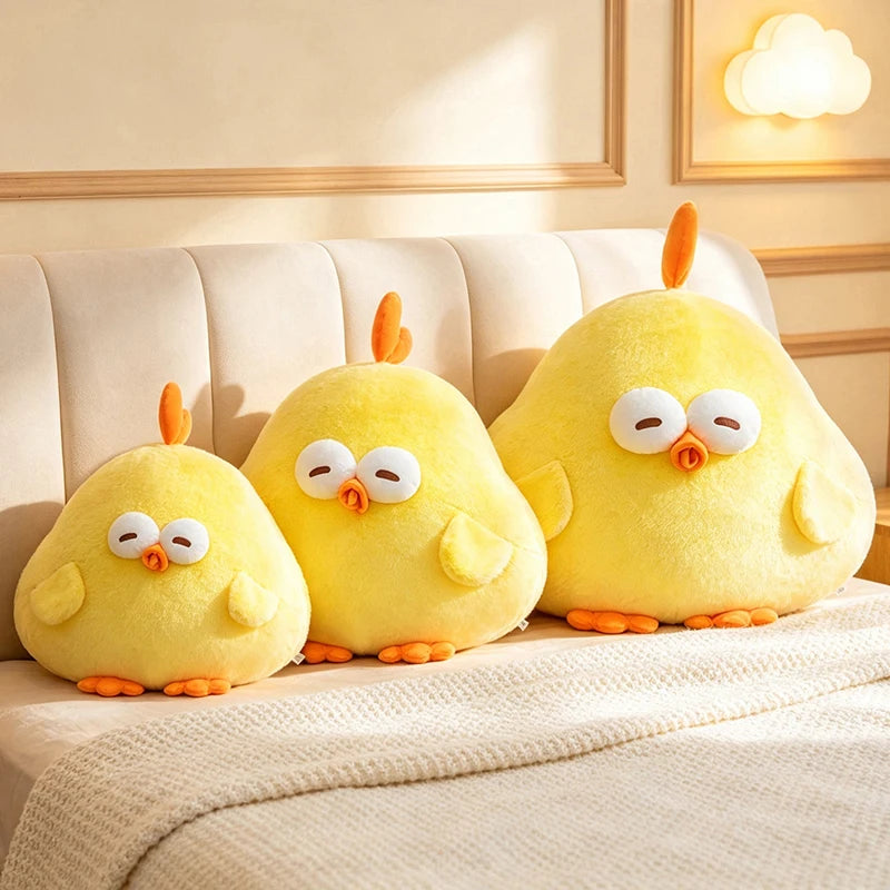 Cute Yellow Chicken Plush Toy Soft Cartoon Pillow