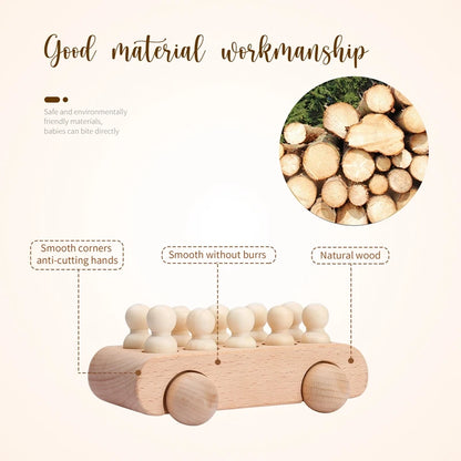 Wooden Train Birthday Toy  Montessori Toys Baby Educational Toys  Wooden Trolley  Baby Learning Toys  Number Of Wood Baby's Toys