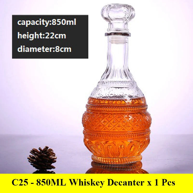 3 styles barware wine glass bottle 1000ml lead-free glass whiskey decanters for Liquor Scotch Bourbon