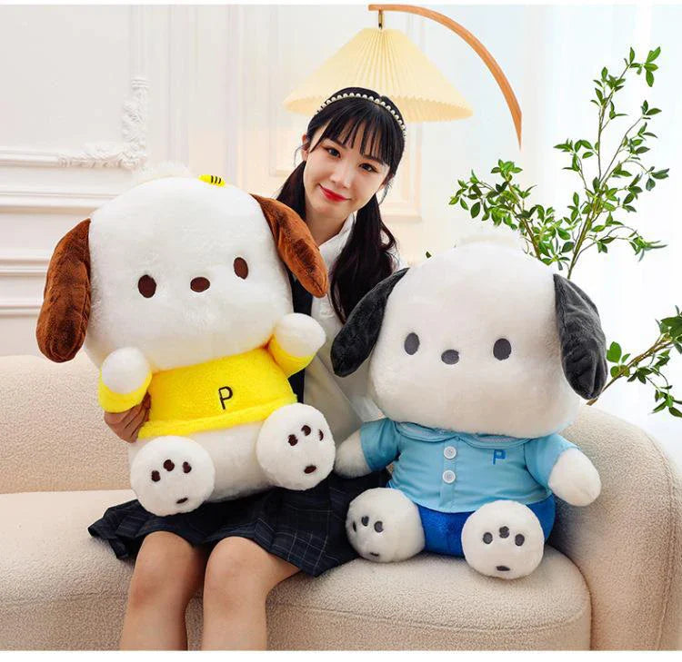 Cartoon Sanrio Pochacco Plush Toy Soft Stuffed Doll Cute Sofa Cushion Bedroom Decoration  Soothing Pillow  Anime Gift