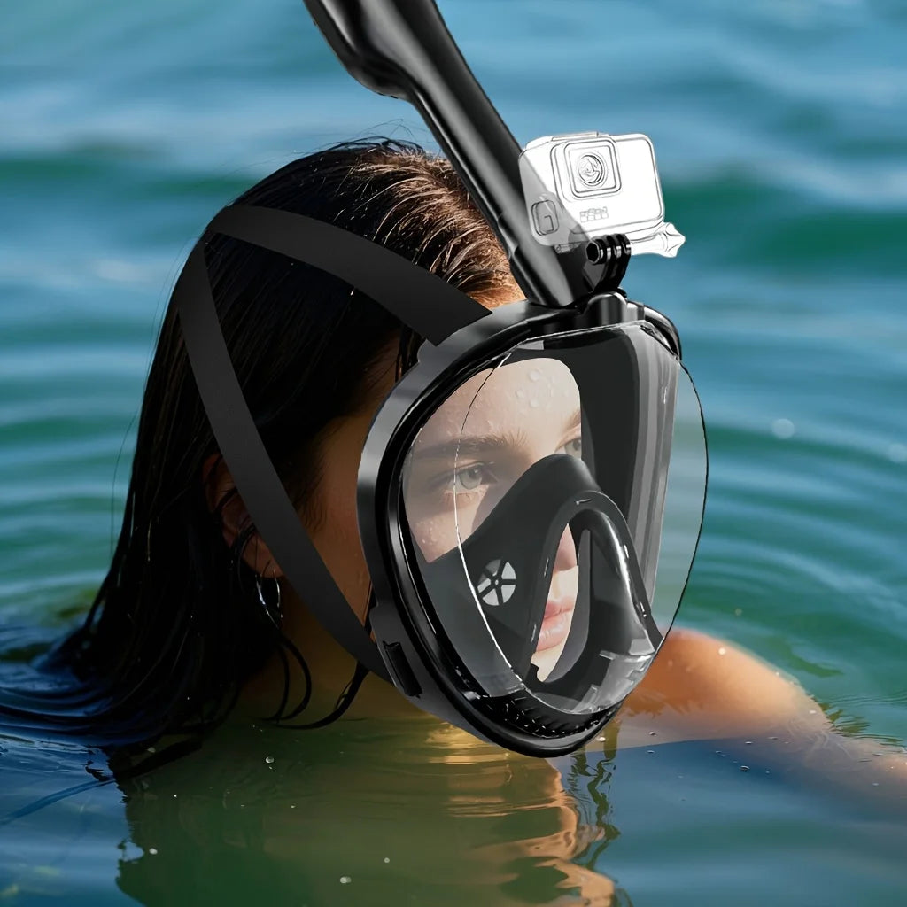 Professional Full Face Snorkeling Swimming Diving Mask Wide View Anti-Fog Anti-Leak for Adult with Detachable Camera Mount