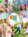 Bubble Gun Kids Toys Electric Automatic Soap Rocket Bubbles Machine Outdoor Wedding Party Toy LED Light Children