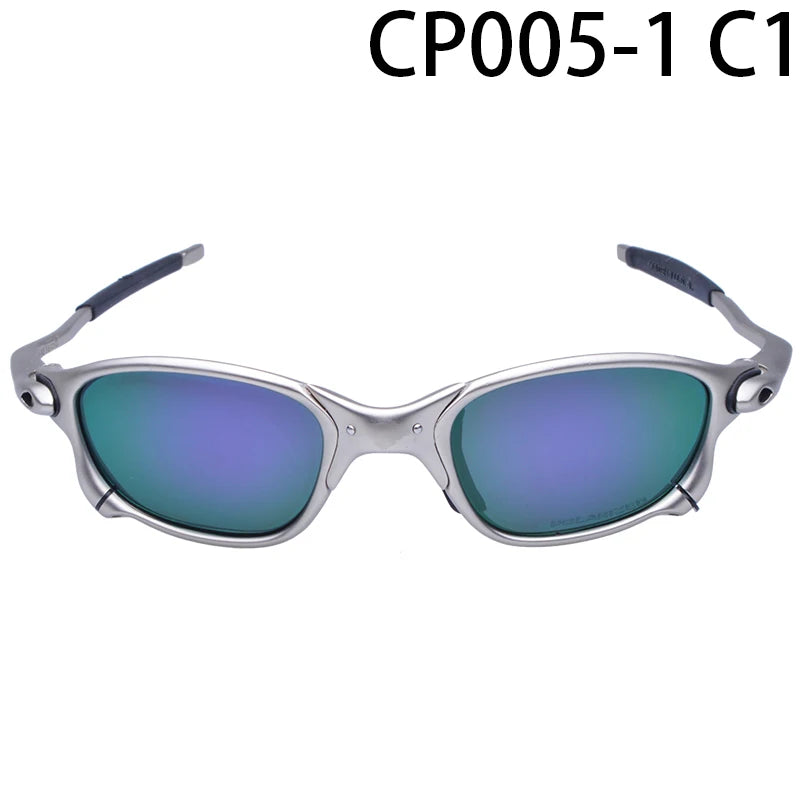 Polarized UV400 Road Bike Cycling Sunglasses – Silver Metal Frame Fishing Riding Eyewear