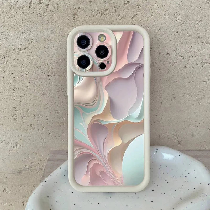 Cloudy Rainbow Design Print Phone Case for IPhone 14 15 16 17Air Pro Max 16E Shockproof Soft Cover