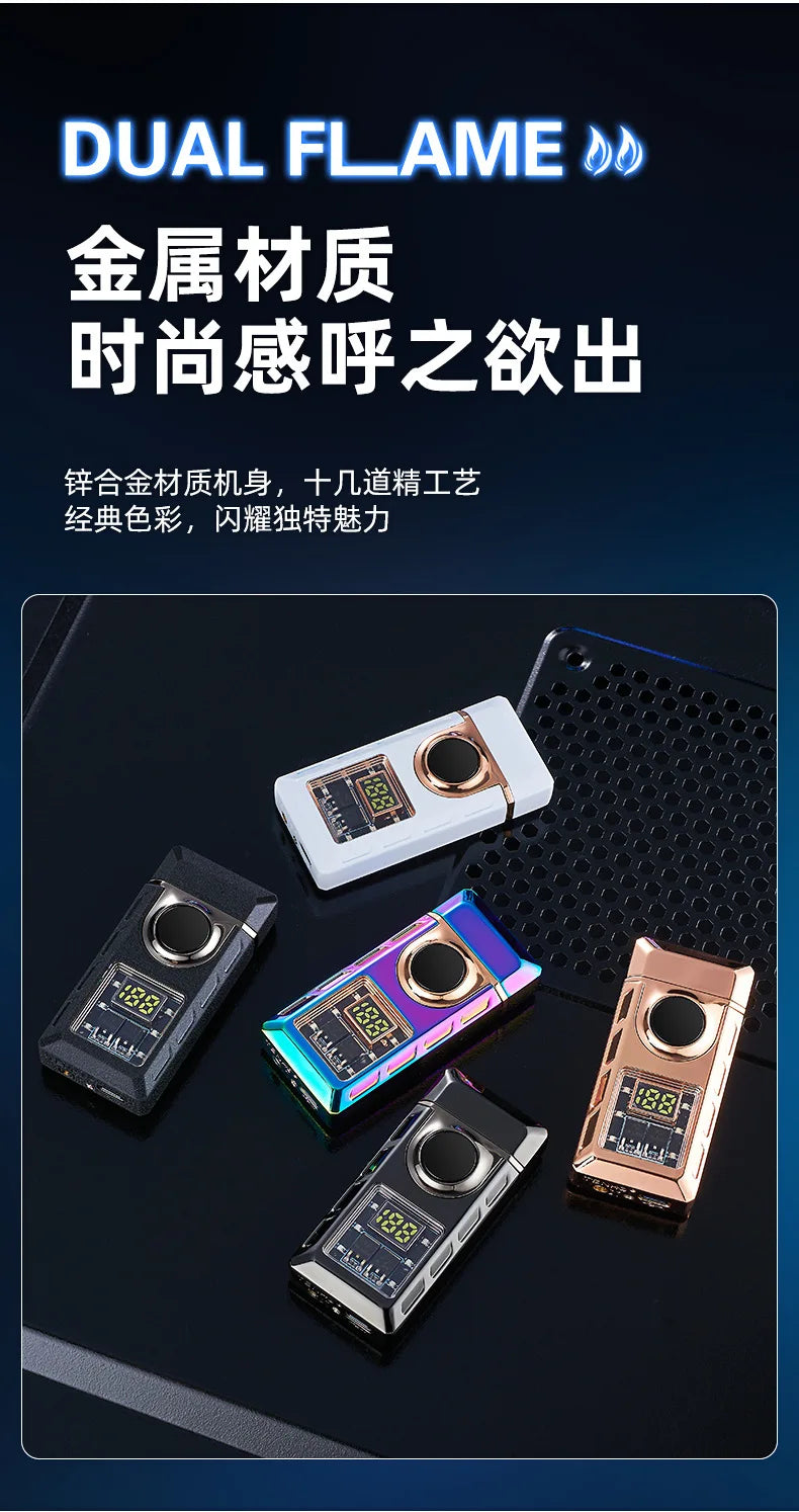Gas Electronic Dual-Use Lighter, Intelligent Digital Display Machine Core, High-Grade Metal Lighter, Cigarette Accessories, New