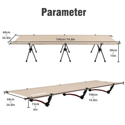 Outdoor Camp Bed Foldable Portable Ultralight Camping Cot Oxford Cloth Travel Hiking Lunch Break Cots