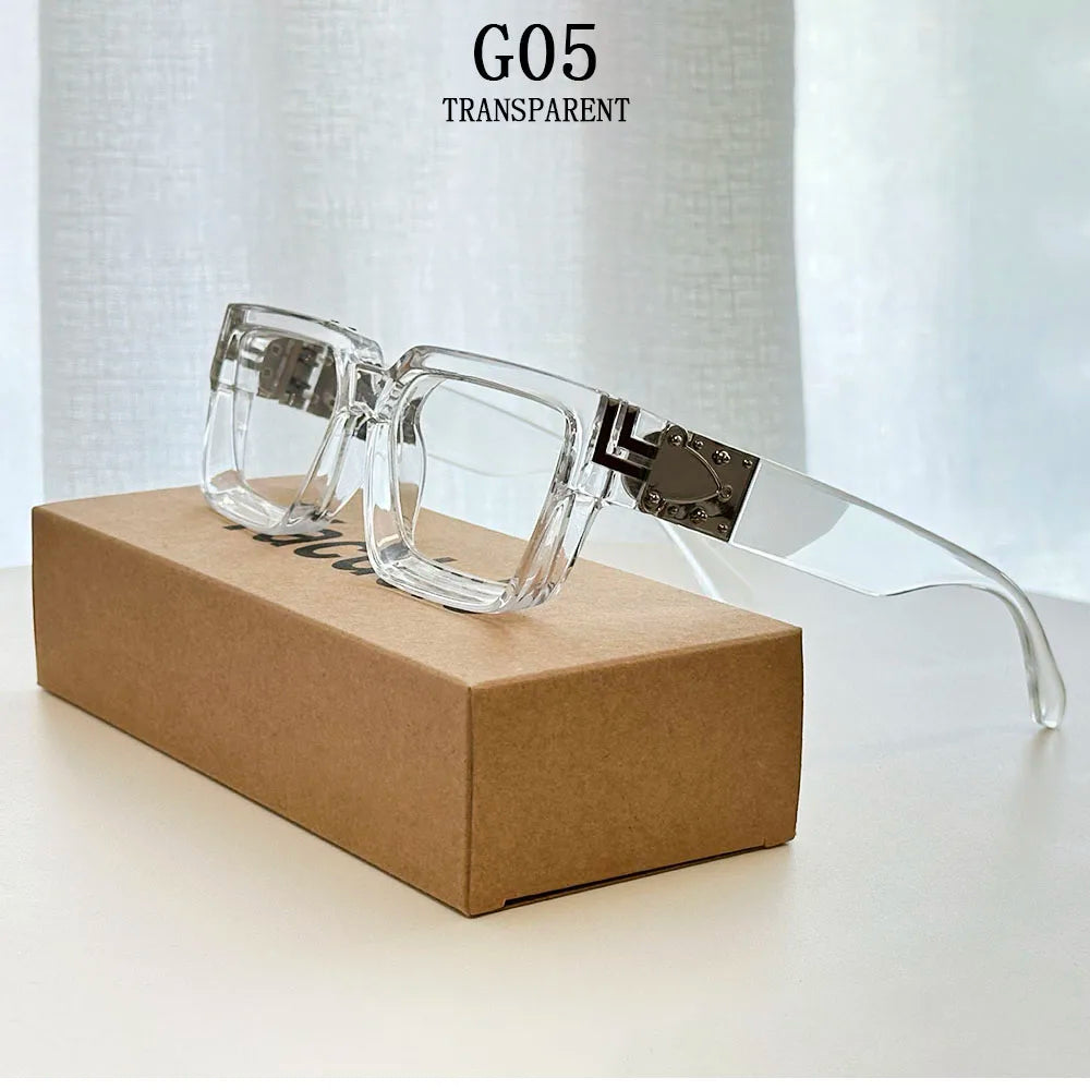 Retro Square Frame Sunglasses With UV400 Protection