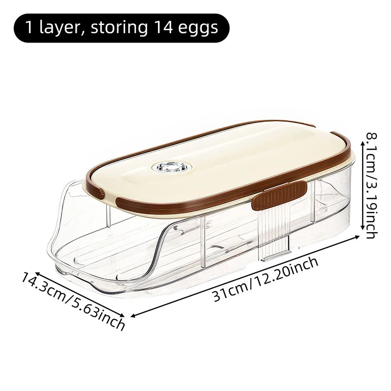 Automatic Rolling Egg Storage Box – 1-Piece Handheld Refrigerator Side Door Egg Rack
