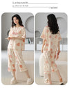 2-Pcs Women’s Cotton Pajama Set – Breathable Short Sleeve Summer Sleepwear with Cute Prints