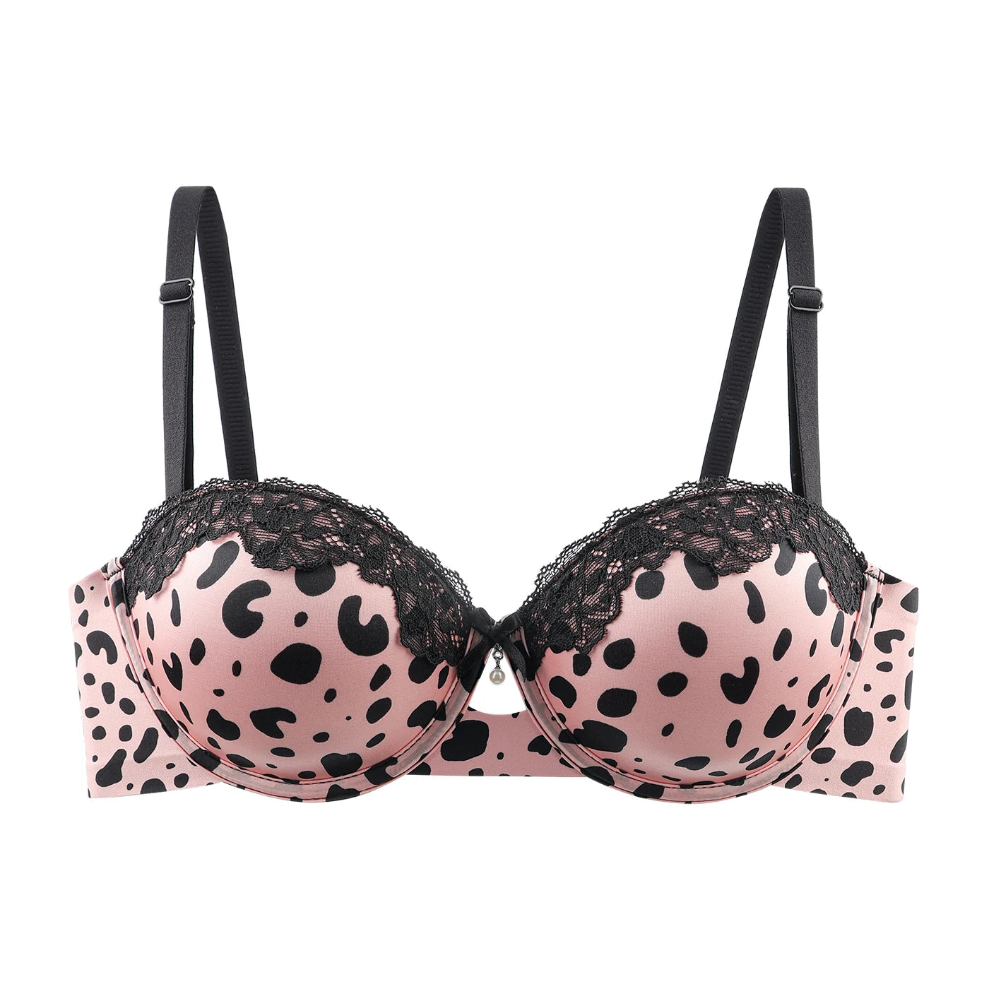Womens Leopard Print Push Up Underwire Bra