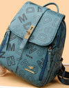 Women's Designer Letter Printing Leather Backpacks Large Capacity Travel Shoulder Bags Totes School Bag