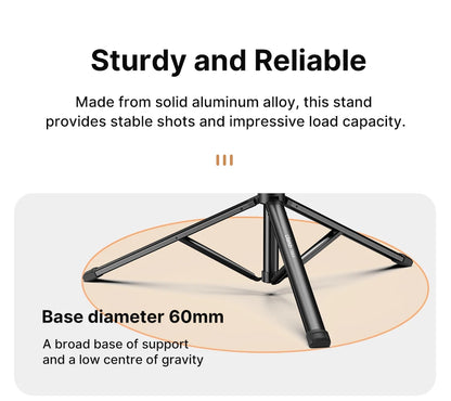 1.6m Extendable Tripod Selfstick Light Stand for Camera Smartphone Fill Light for Video Live-streaming