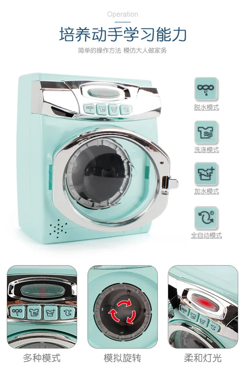 Kitchen Toys for Girls Boys Home Appliances Juicer Washing Machine Toaster Microwave Egg Cooker  Play House Toys