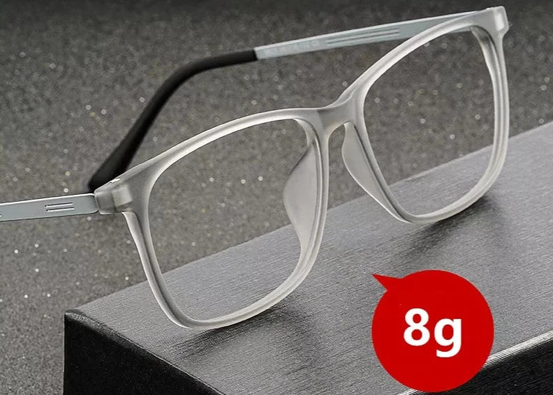 Super Light Titanium Allo Eyeglasses Frame Big Face Fashion Myopia Square Optical Prescription Glasses Frame Men 9825