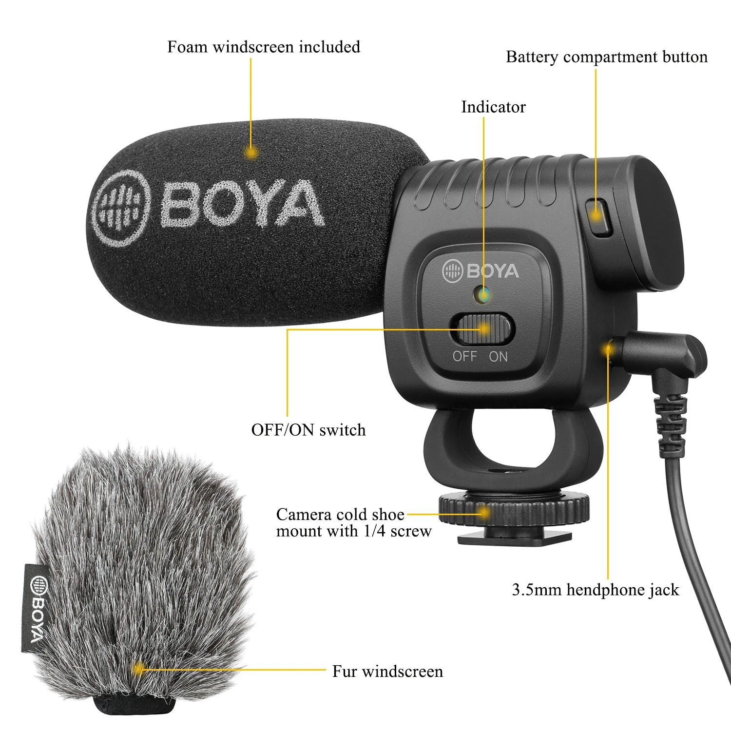 BY-BM3011 Cardioid Condenser Shotgun Microphone for PC Mobile Phone DSLR Cameras Live Streaming Youtube Recording Vlog