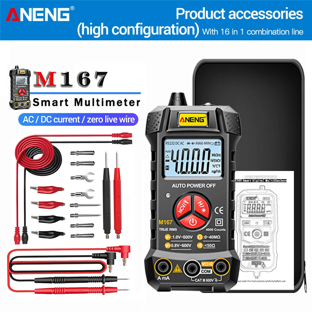 Digital Mini Multimeter Professional 4000 Counts AC/DC Electrical Instruments Tester Auto Range Meter Multimetro Tool