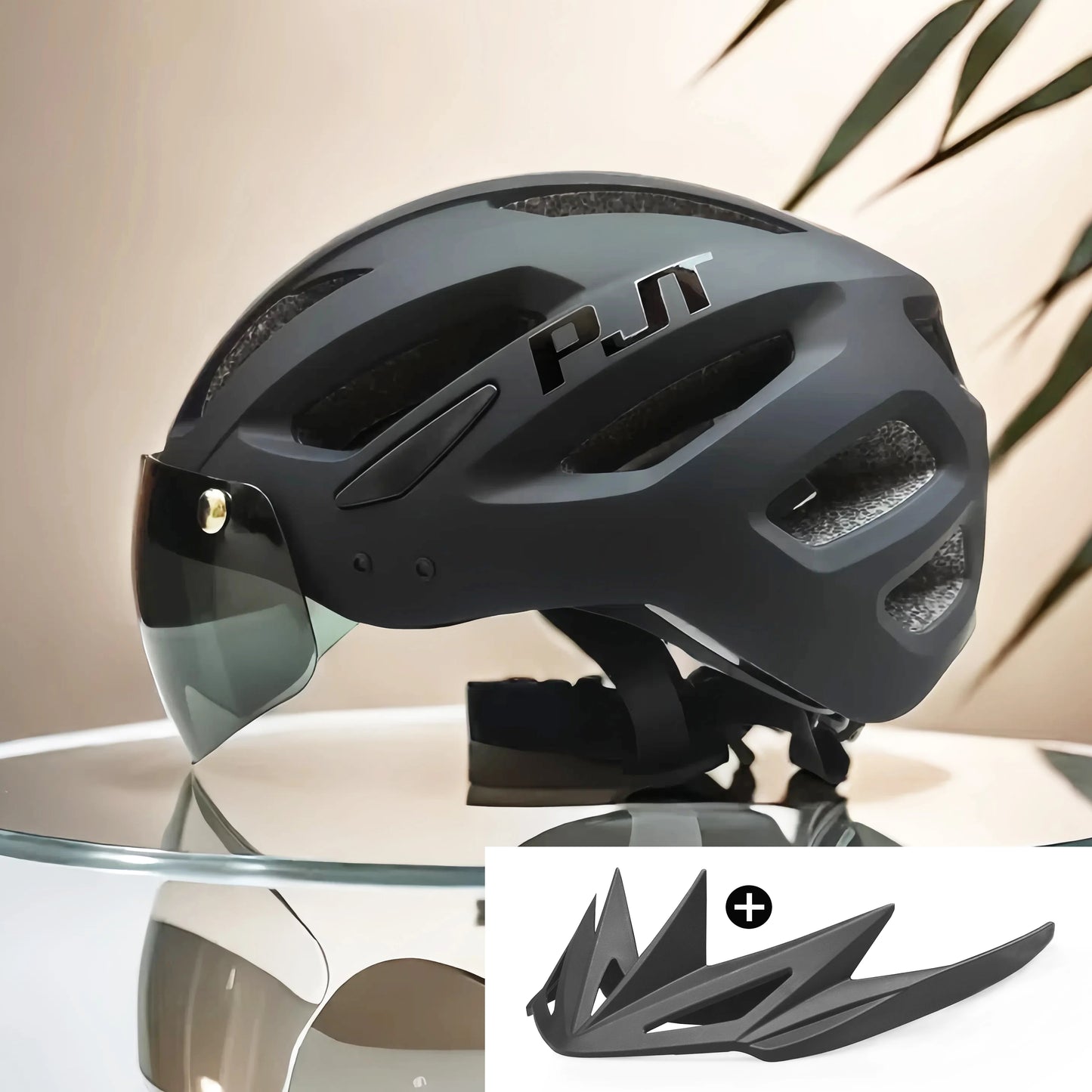 Rechargeable LED Cycling Helmet With Visor For Road And Mountain Bike