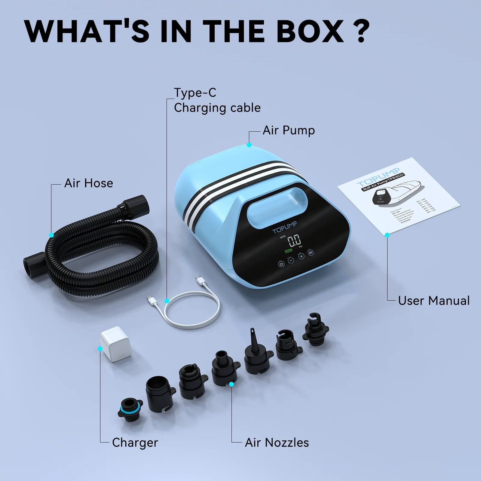 Electric 5200mAh 20PSI Inflatable SUP Pump 12V High Speed Dual Stage For Outdoor Paddle Board Airbed SUP Paddleboard Kayak Boat