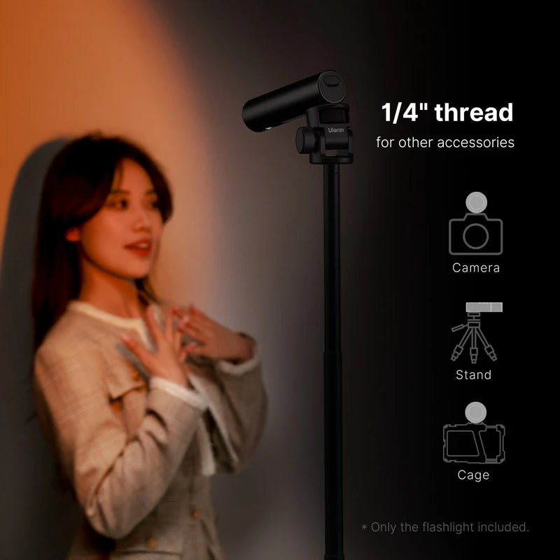 LM07 LED Videography Flashlight – Bi-Color, Zoomable Spotlight, Portable Multicolor Fill Light for Photography & Video