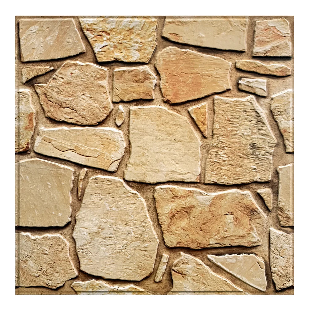 10pcs 3D Faux Stone Wall Panels Peel and Stick Wall Tiles Decorative 3D Wall Sticker Self-adhesive Wall Tile Sticker