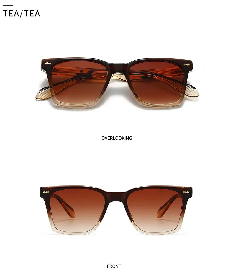 Square Vintage Sunglasses With UV400 Protection