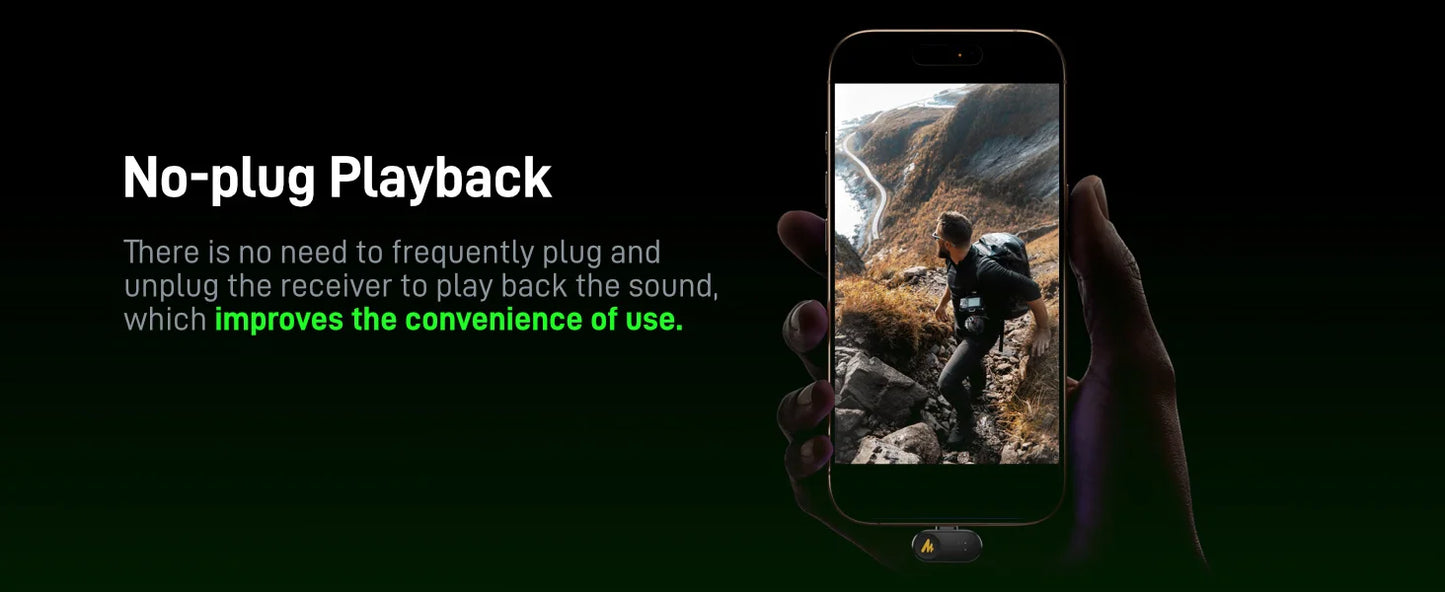 Wireless Lavalier Microphone for Phone with AI Noise Cancellation and App Control