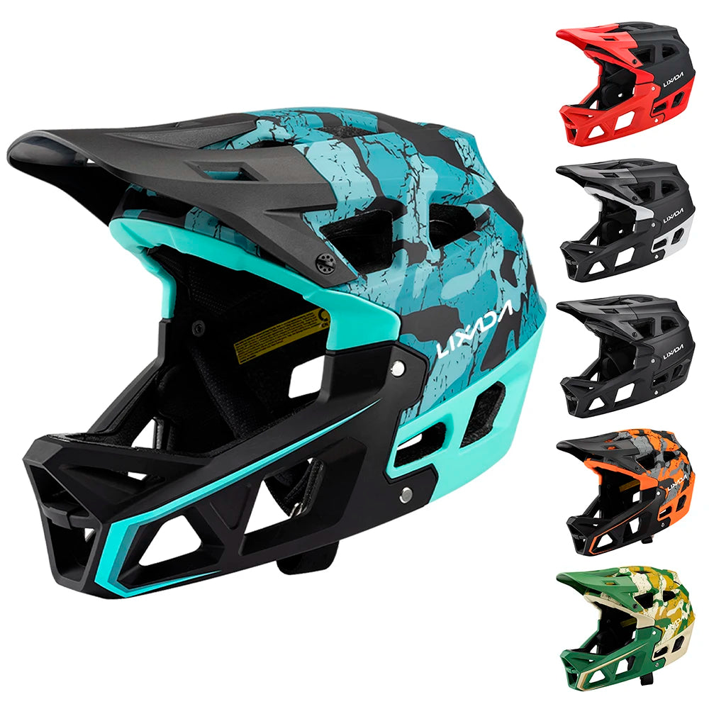 Full Face Mountain Bike Helmet Adult Racing Downhill MTB Helmet for Men/Women Adult Mountain Bike Helmet with Visor Over 31 Vent