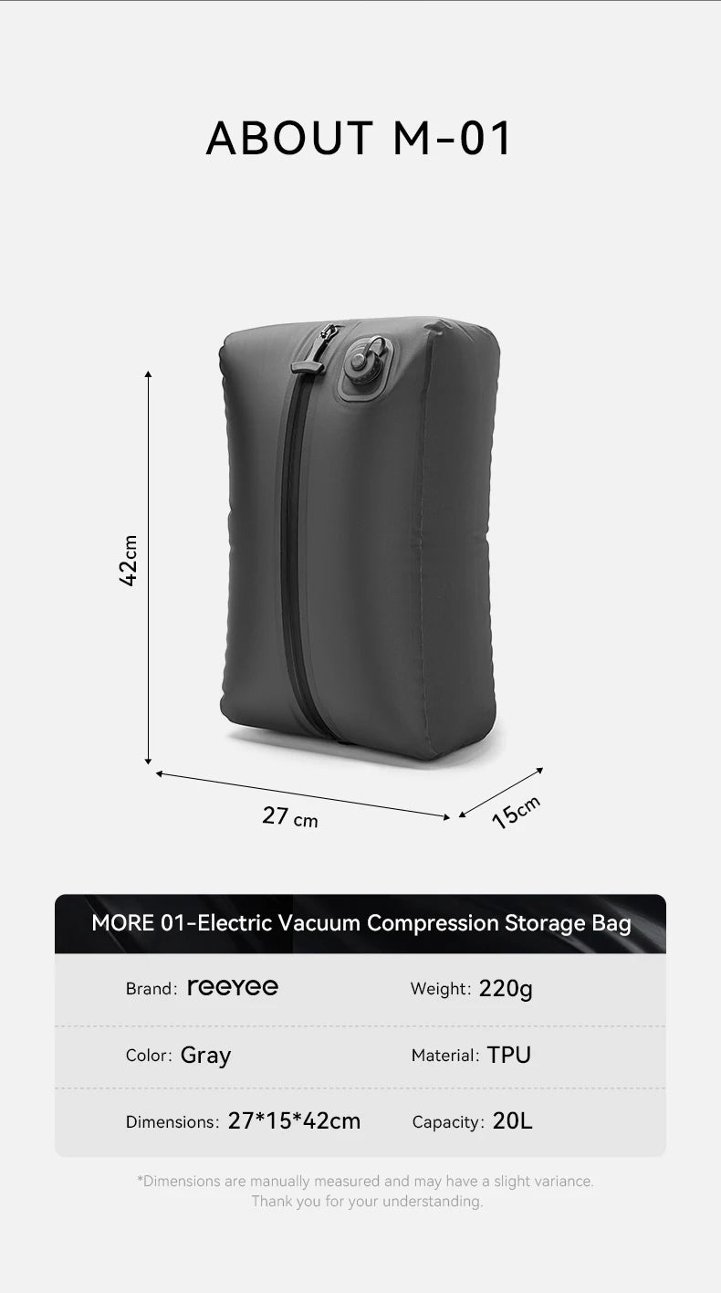 Automatic Vacuum Storage Bag for Clothes Travel Space Saver Compression Bag for Jackets Waterproof Clothing Organizer