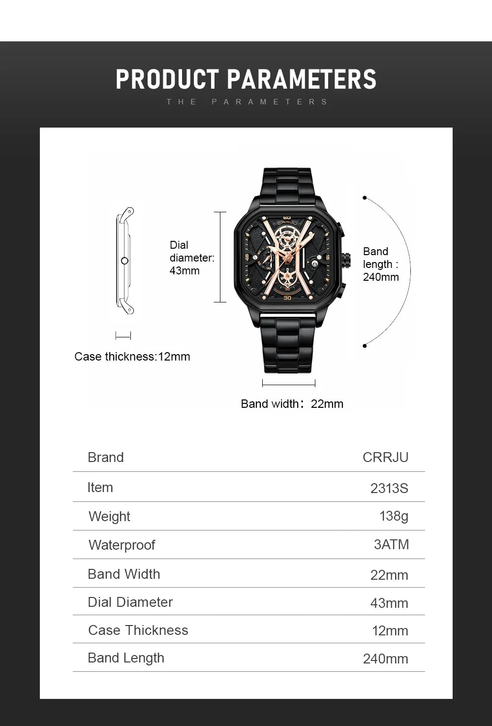 Men Watches Quartz High Quality Stainless Steel Top Brand Luxury Business Waterproof Luminous Chronograph Watch