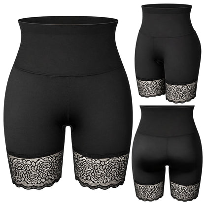 High Waist Tummy Control Panties Lace Slip Shorts for Under Dresses Women Anti Chafing Underwear Boyshorts Slimming Shapewear