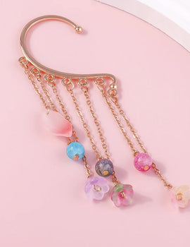 1pc Bohemian No Piercing Pearls Stone Ear Cuff Wrap Stud Clip Earrings For Women Girl Trendy Earrings Jewelry