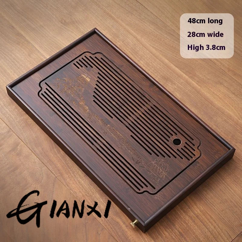 Jiangshan Tea Tray Household Small Drain Tea Table Bamboo Tea Tray Kung Fu Tea Set Accessories Tea Sea Dry Brewing Table
