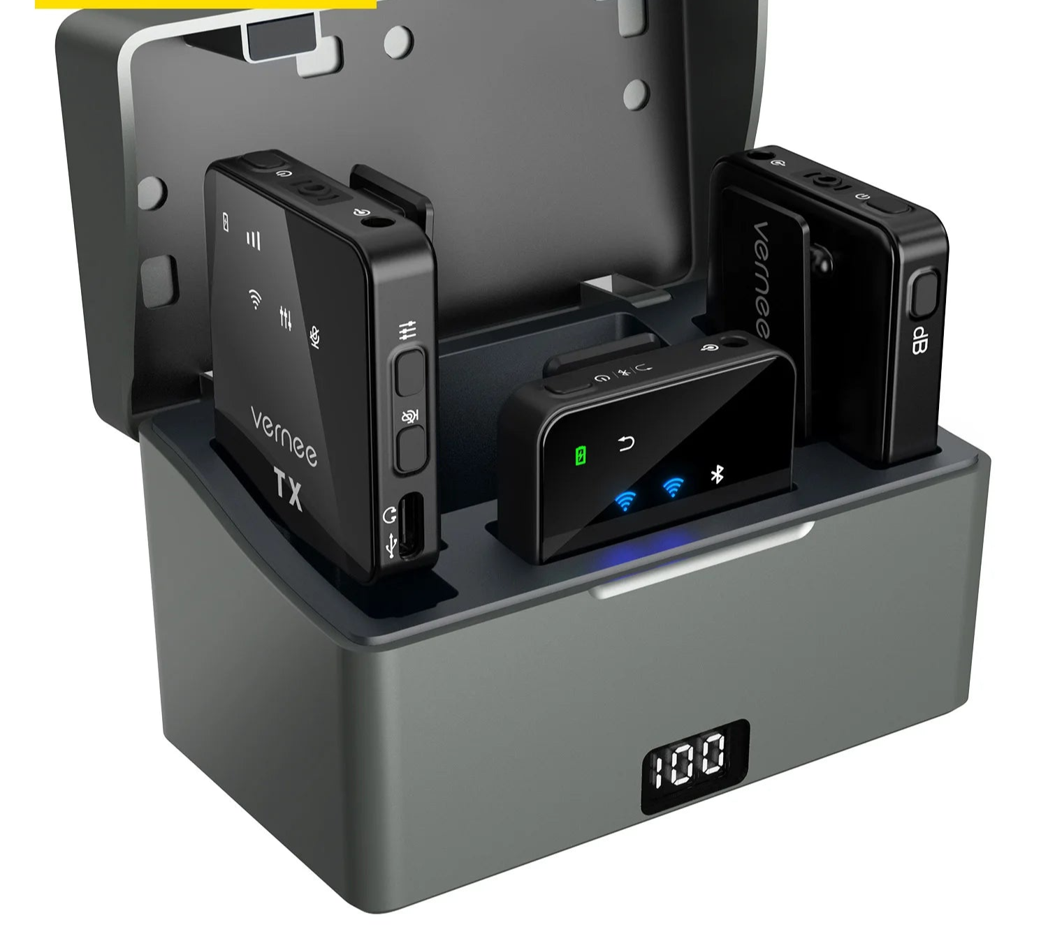 V3 Wireless Microphone Lavalier 180m Range Noise Cancellation Mini Mic for iPhone Camera 20H Battery for Photography Vlog