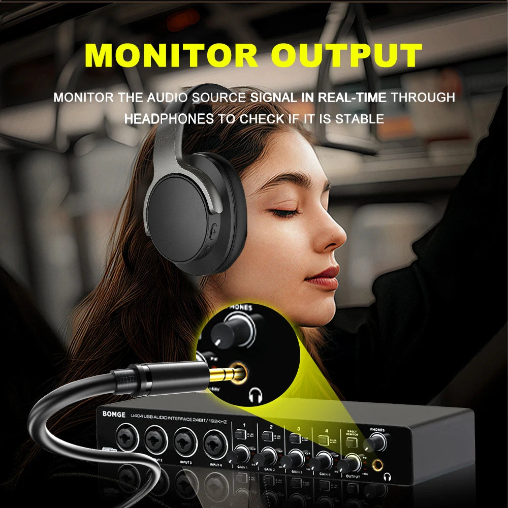 U404 4 Channel Audio Interface with 24 Bit 192kHz Recording and 48V Phantom Power