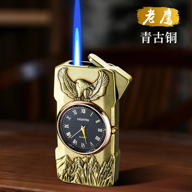 Personalized Quartz Dial Direct Flame Inflatable Lighter, Embossed Pattern To Give Boyfriend Exquisite Gifts, Cigarette Lighter
