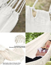 Macrame  Double Hammock Bohemian Woven Fringe Tassels Canvas Large Hanging Swing Bed Chair for Beach Yard Bedroom Patio Porch