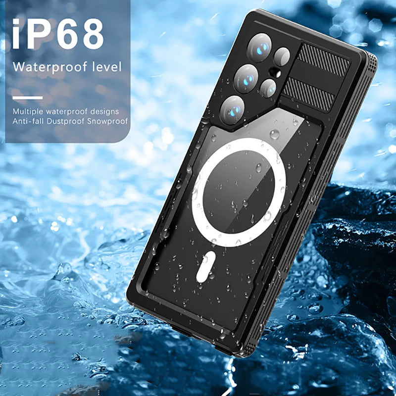IP68 Waterproof Phone Case For Samsung Galaxy S25 S24 ultra S24 Plus, Clear Full Protection Cover For Swimming And Diving