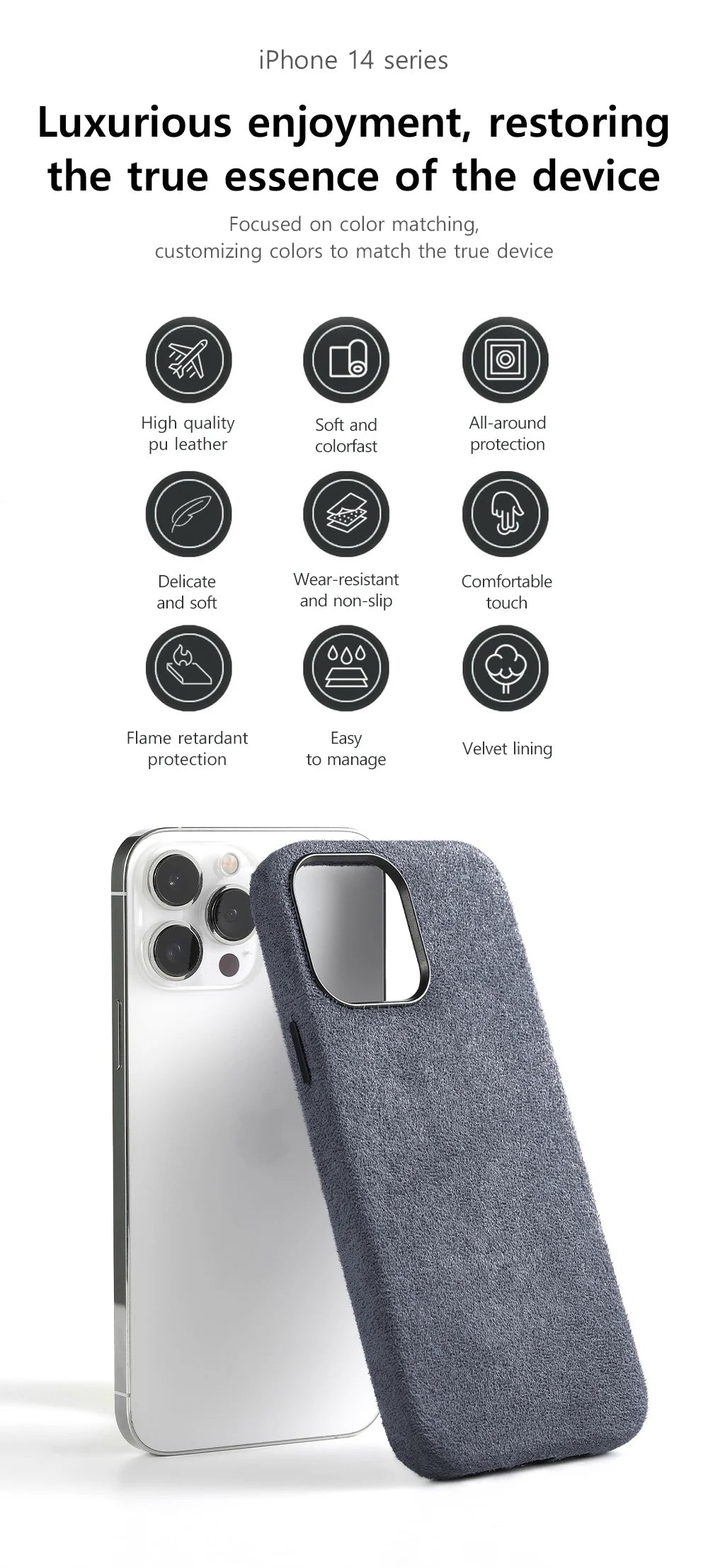 for Magsafe Case Soft Suede Fur Car Leather Phone Case for iPhone 14 Pro Max 14Pro 14 Plus  Back Cover