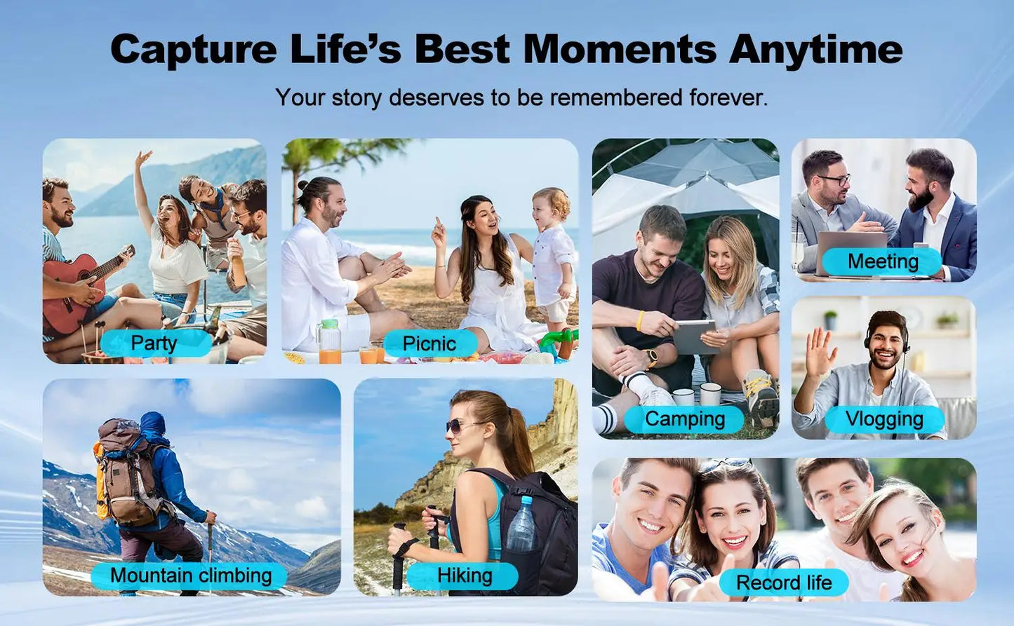 4K Pocket Action Camera 330° Auto-Rotate Lens Face Tracking Touchscreen Vlog Camera with WiFi
