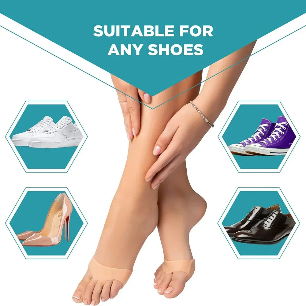 Metatarsal Pads for Women and Men Forefoot Pad for Ball of Foot Pain Relief Insoles Half Sock Support Soft Gel Foot Cushion 2pcs