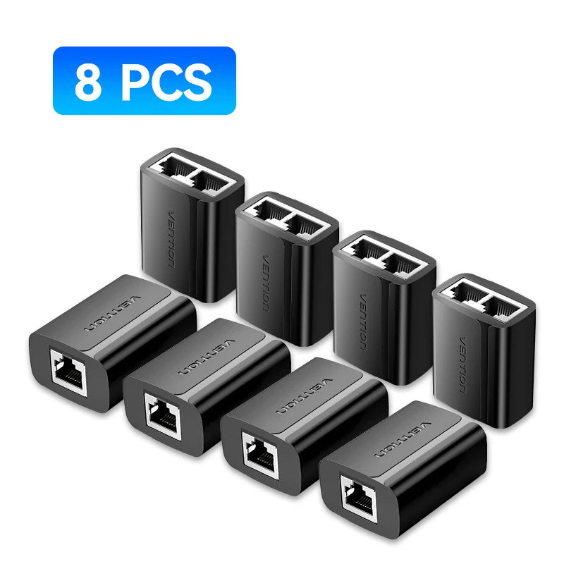 RJ45 Splitter Connector Adapter 1 to 2 Ways Ethernet Splitter Coupler Contact Modular Plug Connect Laptop Ethernet Cable