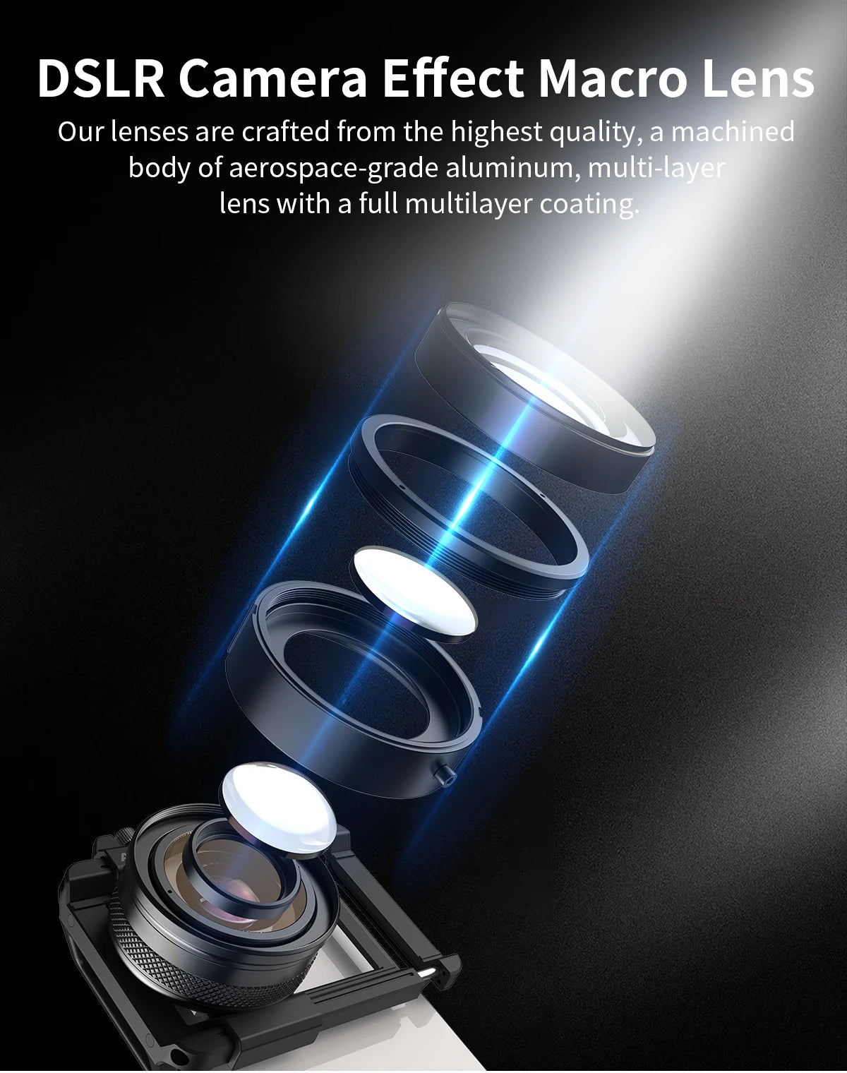 10X to 20X Zoom Macro Smartphone Lens with Universal Clip