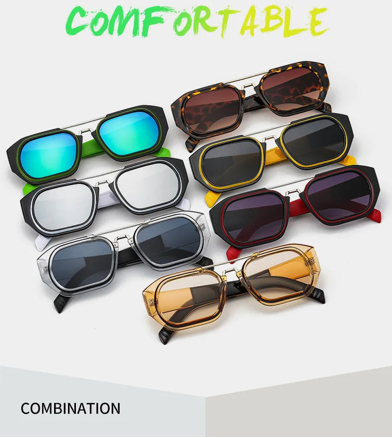 Square Vintage Sunglasses With UV400 Protection