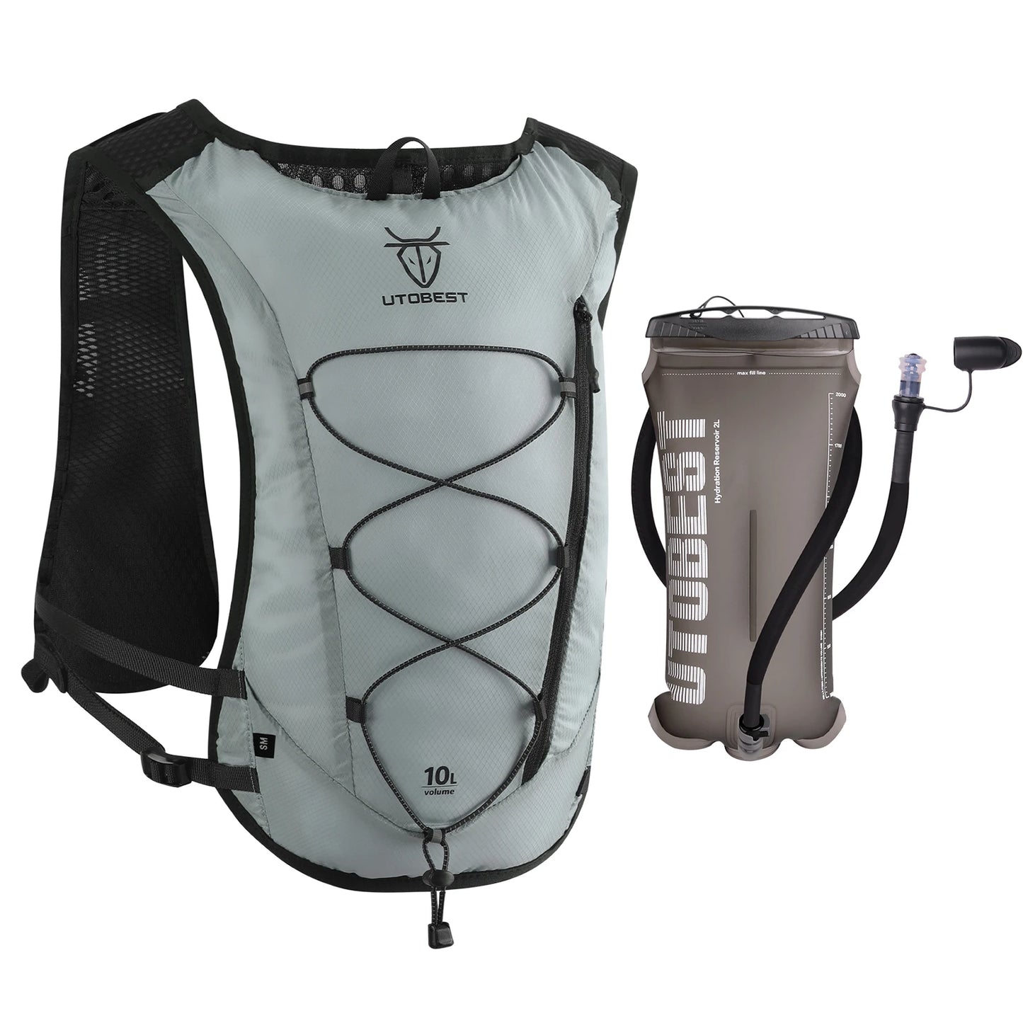 Trail Running Backpack 10L Ultra Lightweight Hydration Vest with 2L Water Bladder for Outdoor Hiking Cycling Marathon