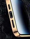 Genuine Cowhide Leather Phone Case for iPhone 16 15 14 Pro Max 14 Plus Plating Shockproof Lens Protection Back Cover